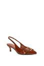 Brown XY LONDON Brown 'Lexi' Pointed Toe Kitten Heels With Buckle, Image 2 of 6