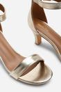 Gold 'Madrid' Mid Block Heel With Ankle Strap, Image 5 of 6