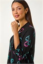 Black Heart Print Longline Blouse, Image 4 of 5