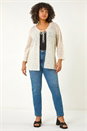 Natural  Curve Crochet Tie Front Cardigan, Image 2 of 5