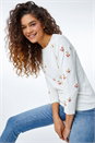 Ivory Floral Embroidered Jumper, Image 1 of 5