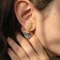 Multi Statement Ruby Sapphire Emerald Gemstone Earrings, Image 2 of 4