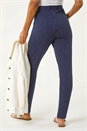 Navy Spot Print Harem Trouser, Image 3 of 5
