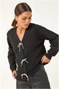 Black Bow Embellished Knit Cardigan, Image 1 of 5