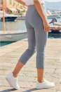 Grey Cropped Stretch Trouser, Image 2 of 4