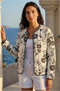 Black Floral Print Cotton Jacket, Image 2 of 4