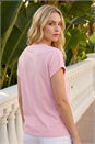 Pink Cut Out Hem Stretch Top, Image 3 of 4