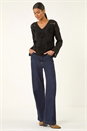 Black Crochet Floral Knit Jumper, Image 2 of 5