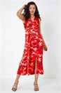 Red Dusk Marble Print Chiffon Midi Dress, Image 2 of 5