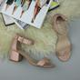 Rose Gold AJVANI Rose Gold Mid Block Heel Ankle Strap Sandals, Image 4 of 6