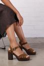 Khaki 'Yvette' Cross Over Platform Sandals, Image 7 of 7