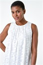 Ivory Sleeveless Textured Floral Print Top, Image 1 of 5