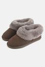 Taupe "Heather Truffle" Sheepskin and Suede Slipper Boots, Image 2 of 2