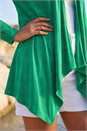 Green Waterfall Front Jersey Knit Cardigan, Image 4 of 4