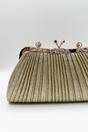 Gold Glitter Metallic Fibre Clutch Bag, Image 4 of 5
