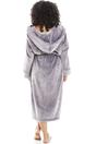 Purple Deep Pile Full Length Fleece Bathrobe, Image 5 of 5