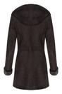 Taupe Merino Sheepskin Hooded Coat-Antioch, Image 3 of 4