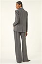 Grey Pinstripe Collared Blazer, Image 4 of 8