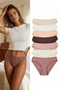 Multi 7 Pack Cotton Rich Plain Logo Bikini Briefs Set, Image 1 of 3