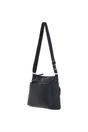 Black 'Silvia' Croc Print Real Leather Shoulder Bag, Image 2 of 5
