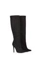 Black 'Nora' Pointed Toe Zip Up Knee High Stiletto Heel Long Boots, Image 5 of 5