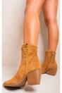 Camel Laura Suede Cowboy Ankle Length Boots, Image 2 of 8