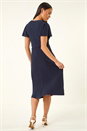Navy  Petite Crossover Stretch Dress, Image 4 of 5