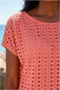 Coral Cut Out Detail Stretch Top, Image 4 of 4