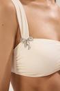 White Hardware Detail Bralette Bikini Top with Wide Straps, Image 4 of 5