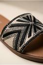 Black Octavia Geometric Woven Strap Sliders, Image 3 of 5