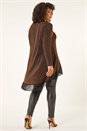 Bronze Curve Glitter Chiffon Hem Tunic Top, Image 3 of 5