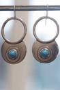 Blue The Colourful Aura Retro Hollow Circle Turquoise Drop Earring, Image 3 of 4