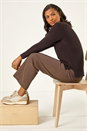 Chocolate Plain Soft Crew Neck Jumper, Image 1 of 5