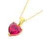 Gold Ruby July Birthstone Love Heart Pendant Necklace, Image 1 of 1