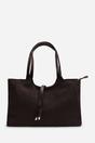 Dark Brown Where's That From Dark Brown Cabana Suede Shoulder Tote Bag, Image 3 of 7