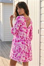 Pink Floral Print Smock Dress, Image 3 of 4