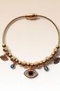 Gold Rose Gold Evil Eye Dangle Charms Protection Dangly Bracelet, Image 1 of 1