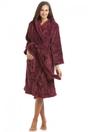 Burgundy Camille Lingerie Burgundy Supersoft Fleece Hooded Bathrobe, Image 1 of 3