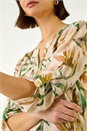 Green Leaf Wrap Hem Tunic Top, Image 5 of 5