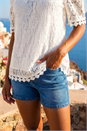 Ivory  Lace Detail Bardot Top, Image 4 of 4