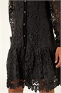 Black Premium Velvet Trim Shirt Dress, Image 5 of 5