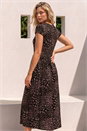 Black Patchwork Floral Stretch Jersey Dress, Image 3 of 4