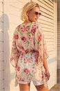 Red Floral Print Kimono Top, Image 3 of 4