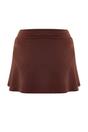 Brown Slit Detail Skirted Bikini Bottom, Image 4 of 5