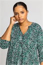 Green Curve Abstract Spot Print Top, Image 4 of 4