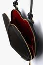 Black Italian Leather Heart Crossbody Bag, Image 4 of 5