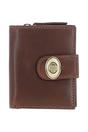 Brown Real Leather Purse with Turnlock & Zip Pocket, Image 1 of 3