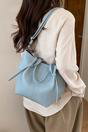 Blue Structured Handbag With Shoulder Strap, Image 2 of 4
