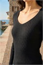 Black Dusk Ribbed Knitted Top, Image 4 of 4