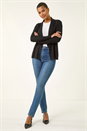 Black Knitted Zip Detail Jacket, Image 2 of 5